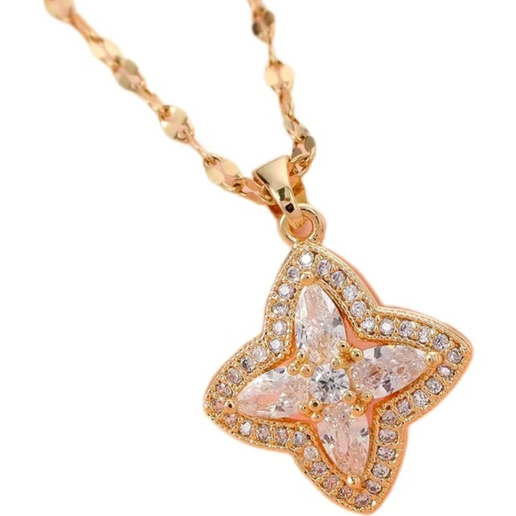 Jewelry - NWT-UNBRANDED FASHION GOLD-TONE SILVER TONE JEWELRY FLOWER NECKLACE NOT 925!!